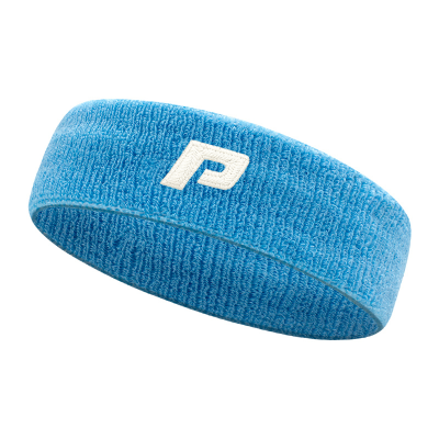 Opaska frotka POINT niebieska – elastyczna, chłonna opaska sportowa z haftowanym logo